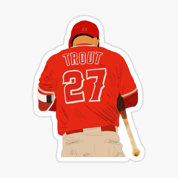 mike trout stretch Sticker for Sale by santuydsgn