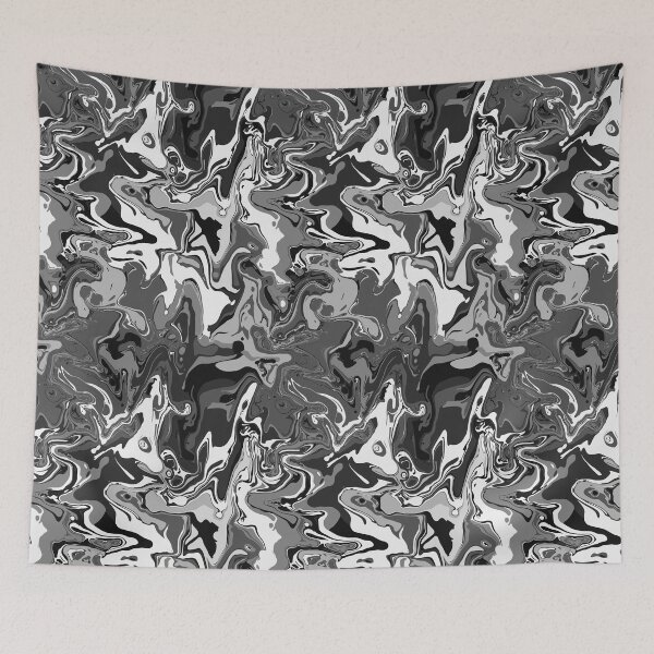 Item preview, Monochrome Marble - Digital Paint Spill designed and sold by GenAumonier.