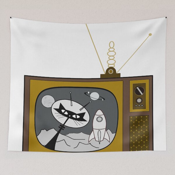 Item preview, MCM Space cats, Cosmic Cats, Mid Century sexton cat funny, Lost in Space TV show designed and sold by BossAtomic.