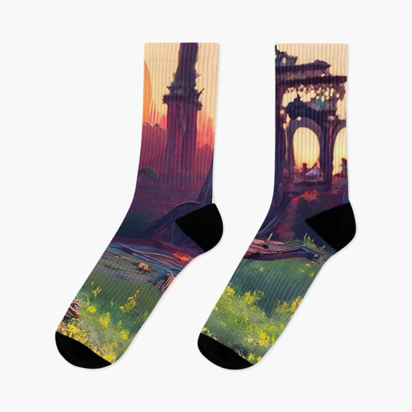 Item preview, AI Generated Art, Retro sunset Landscape Painting designed and sold by ACC .
