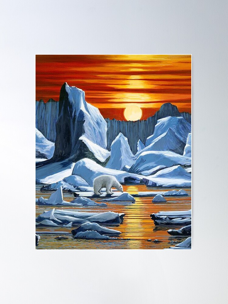 mountains Arctic painting, Painting, Art gifts for mom | Poster