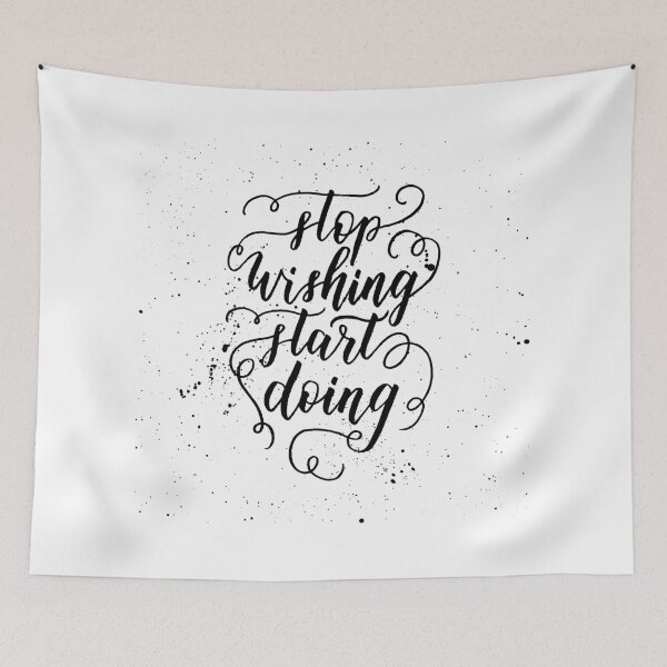 Item preview, Stop wishing start doing motivation quote designed and sold by Lia Midstream.