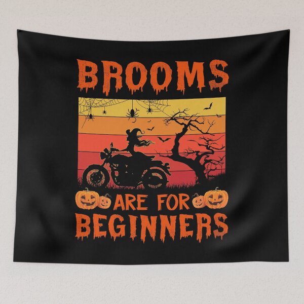 Item preview, Brooms are for beginners ghost halloween horror magic pumpkin designed and sold by elizabethdawnn.