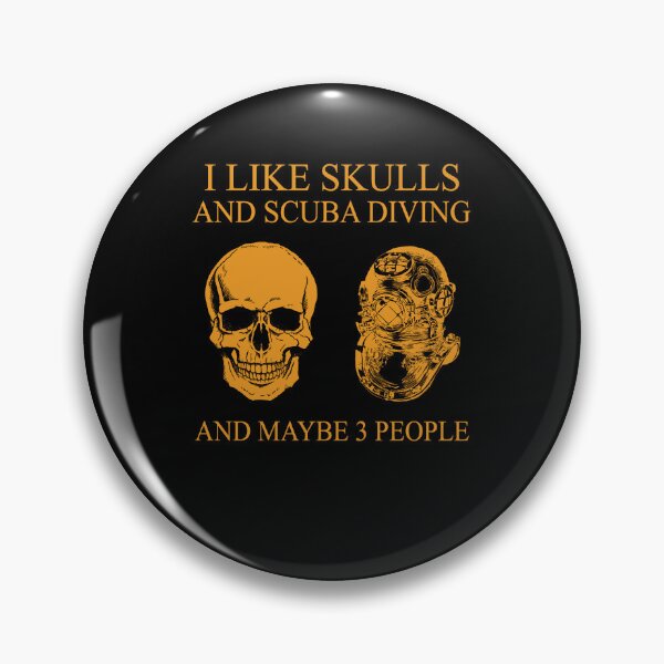 Item preview, I like skulls and scuba diving maybe 3 people ocean funny retro vintage gifts designed and sold by elizabethdawnn.
