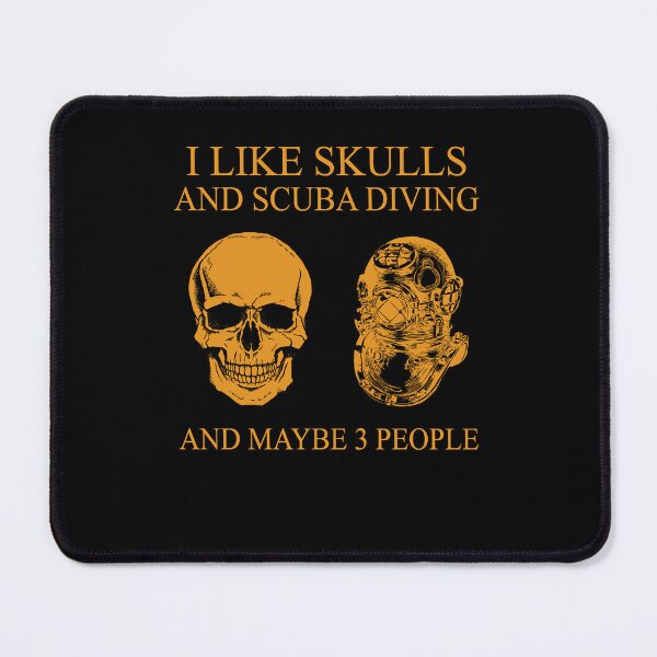 Item preview, I like skulls and scuba diving maybe 3 people ocean funny retro vintage gifts designed and sold by elizabethdawnn.