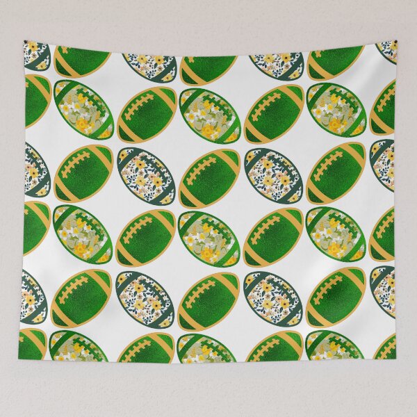 Item preview, Green and gold floral football pattern  designed and sold by KCAbdelnour.