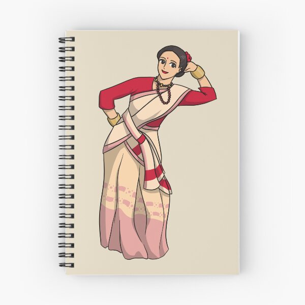 Item preview, Indian lady dancing for Bihu in anime style designed and sold by HeatherPhn.