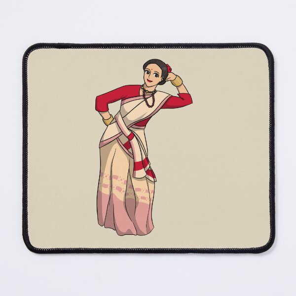 Item preview, Indian lady dancing for Bihu in anime style designed and sold by HeatherPhn.