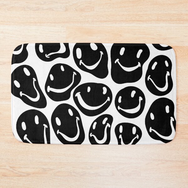 Item preview, Melted Aesthetic Black and White Happy Face Print designed and sold by CreativeDelco.