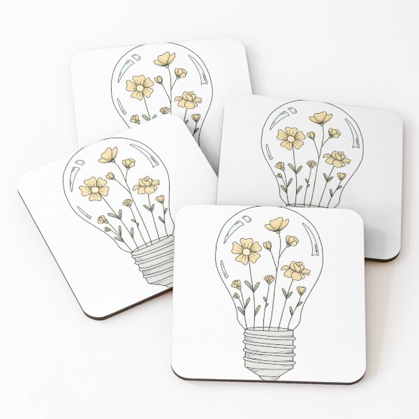 Item preview, Light Bulb with Yellow Flowers  designed and sold by BluetApparelCA.