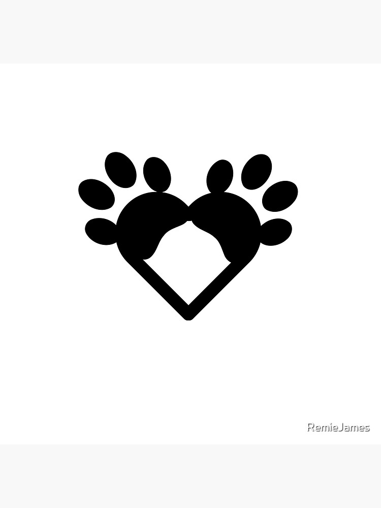 "Paw prints in heart " Sticker for Sale by RemieJames Redbubble