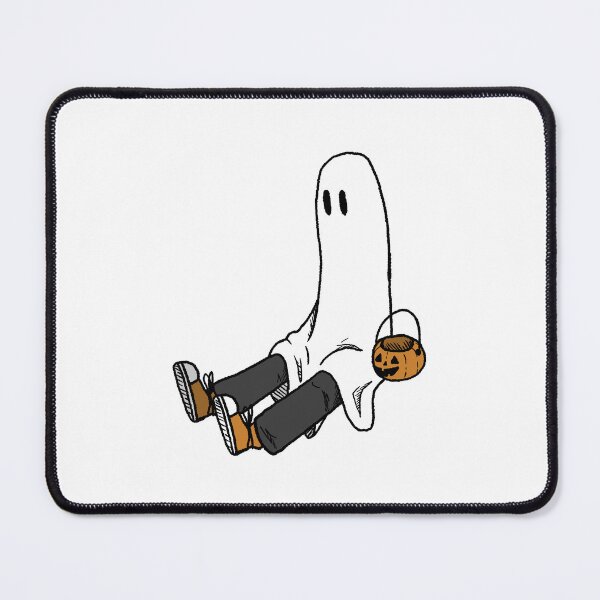 Item preview, Grunge Sheet Ghost with Halloween Pumpkin Bucket designed and sold by EllieBeHe.