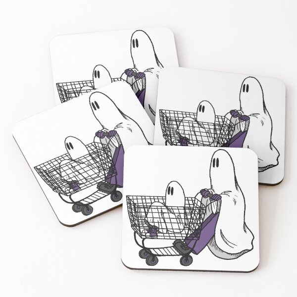 Item preview, Purple Shopping Cart Halloween Sheet Ghosts designed and sold by EllieBeHe.