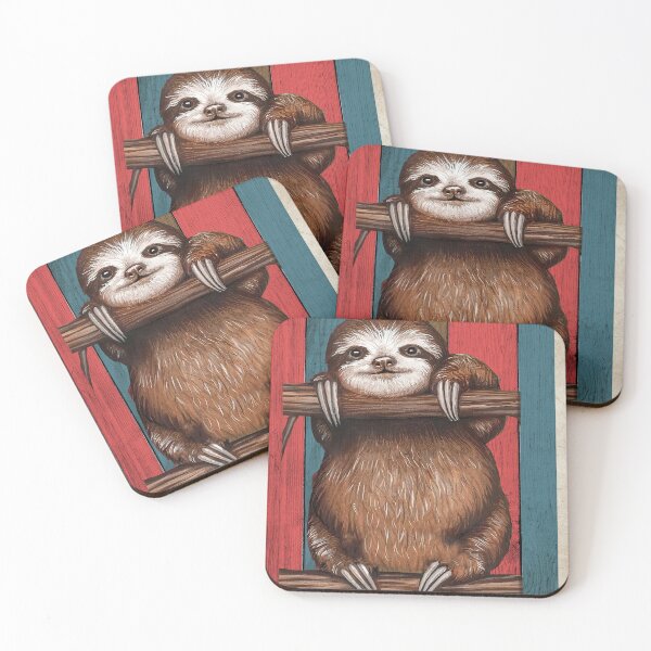 Item preview, Sloth Wooden Background designed and sold by AnetteEckert.