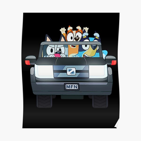 "Blueys Muffin Electric Car" Poster for Sale by gabbypalmer48 Redbubble