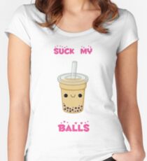 Bubble tea! -suck my balls Women's Fitted Scoop T-Shirt