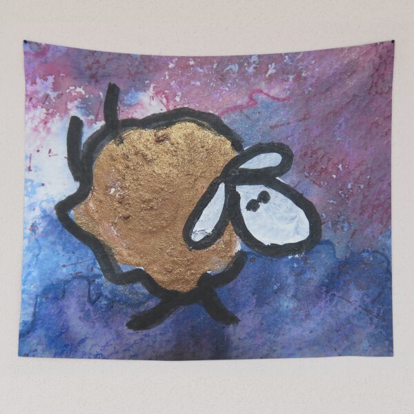 Item preview, UnFolding the Ewe-niverse #40 mixed media and ink painting of sheep designed and sold by ChillonLeachArt.