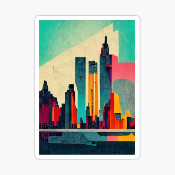Item preview, Colorful New York iNspired Illustration designed and sold by BasajaunStudio.