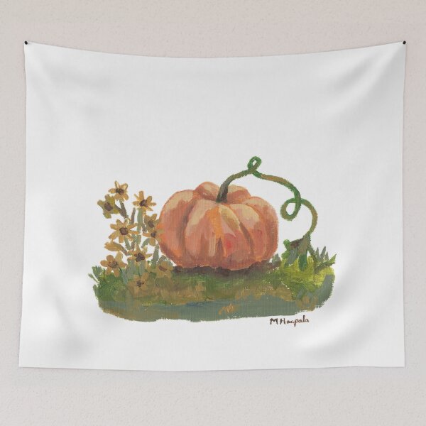 Item preview, Fall Pumpkin with Flowers - Hand Painted Design designed and sold by maryhop.