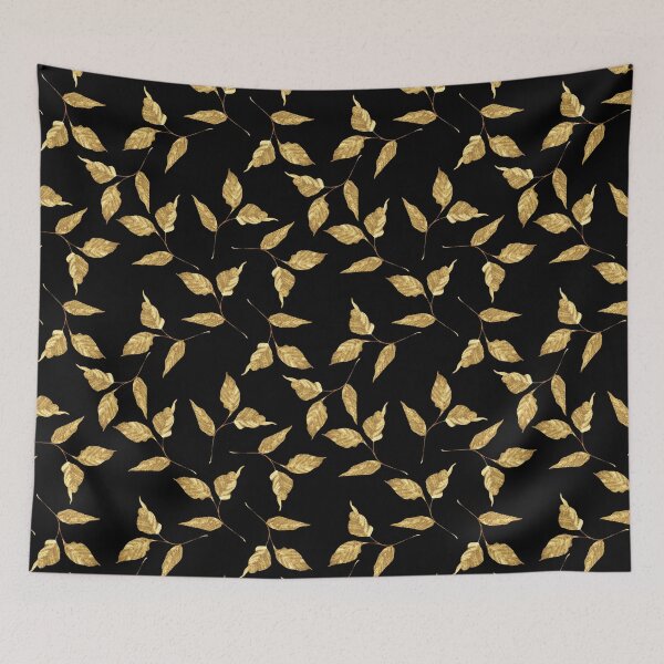 Item preview, Gold Leaves Seamless Pattern best for Pillow,bath mats,shower curtain,throw blankets and tapestries designed and sold by Fairies Flower  Garden.