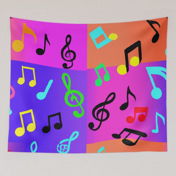 Aperçu de l'œuvre Motif de notes de musique colorées créée et vendue par Zestpond.