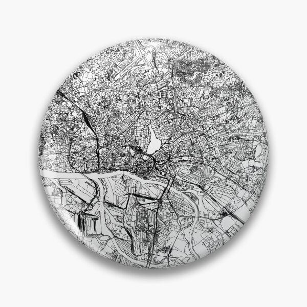 Artikelvorschau, Hamburg White Map entworfen und verkauft von multiplicitymap.