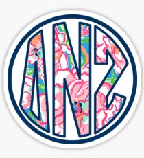 Delta Nu Zeta - Lilly Monogram Circle Sticker