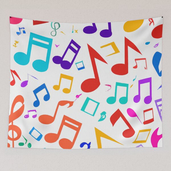 Aperçu de l'œuvre Motif de notes de musique colorées créée et vendue par Zestpond.