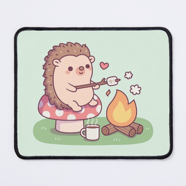 Item preview, Cute Hedgehog Toasting Marshmallow At Campfire designed and sold by rustydoodle.