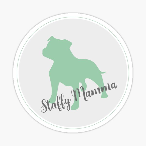 Staffy Mamma - Green Sticker