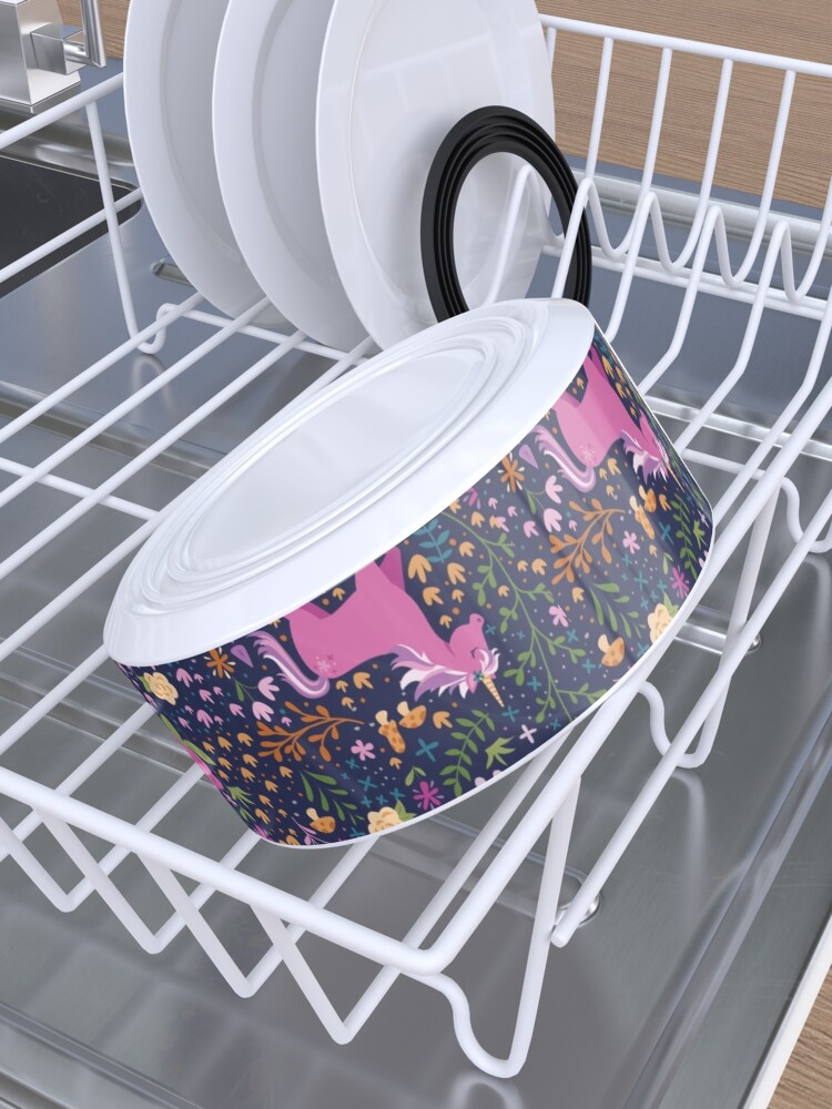 Alternate view of Unicorns in the Flower Garden Pet Bowl