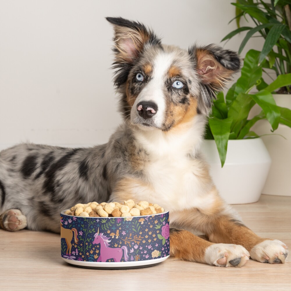 Unicorns in the Flower Garden Pet Bowl