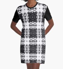 Simply Gray Plaid Design Graphic T-Shirt Dress