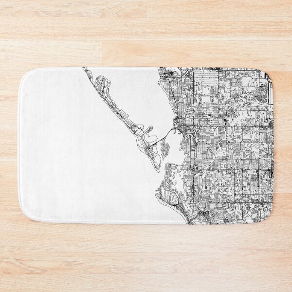 Item preview, Sarasota White Map designed and sold by multiplicitymap.