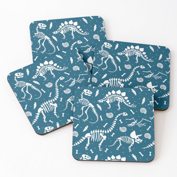 Item preview, Dinosaur Fossils in Blue designed and sold by latheandquill.