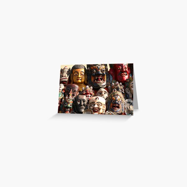 Nepalese Masks Greeting Card