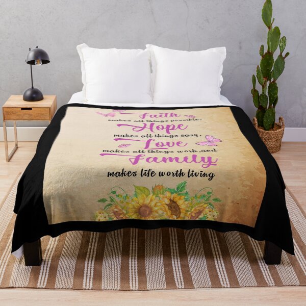 Item preview, Sunflower Faith Hope Love Family And Butterfly Art designed and sold by HeinoWill.