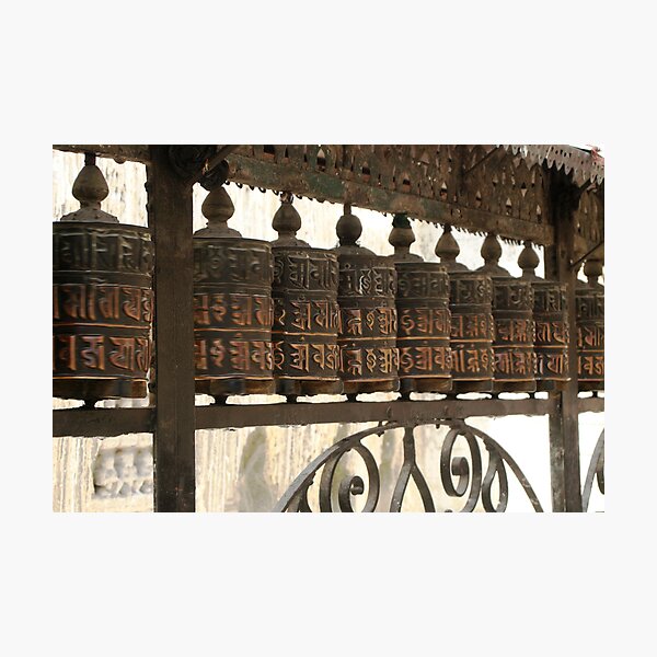 Swayumbunath Prayer Wheels Photographic Print
