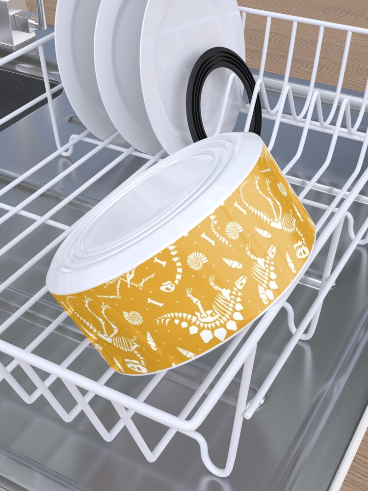 Alternate view of Dinosaur Fossils - Mustard Pet Bowl