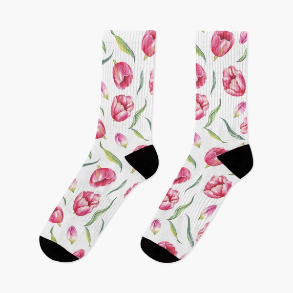 Artikelvorschau, Rotes Tulpenmuster am besten für Kissen, Badematten, Duschvorhänge, Decken und Wandteppiche entworfen und verkauft von Fairies Flower Garden.