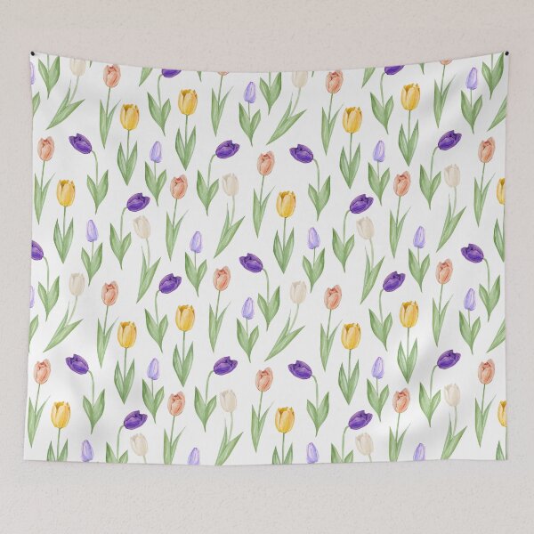 Item preview, Tulips Pattern best for Pillow,bath mats,shower curtain,throw blankets and tapestries designed and sold by Fairies Flower  Garden.