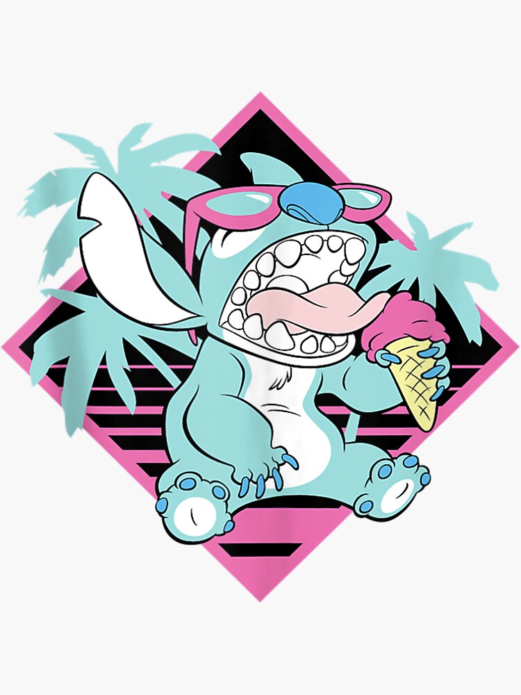 Lilo Stitch Ice Cream Retro S Beach Sticker For Sale By