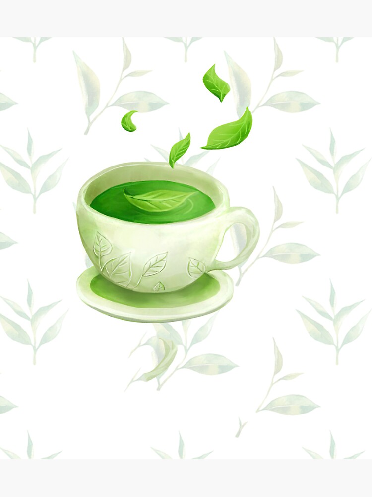 "Cats Drink Green Tea" Sticker for Sale by AngelaWernsd Redbubble