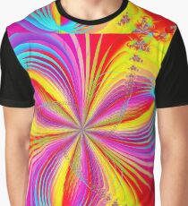 Red Colorful Flower Ribbons Graphic T-Shirt