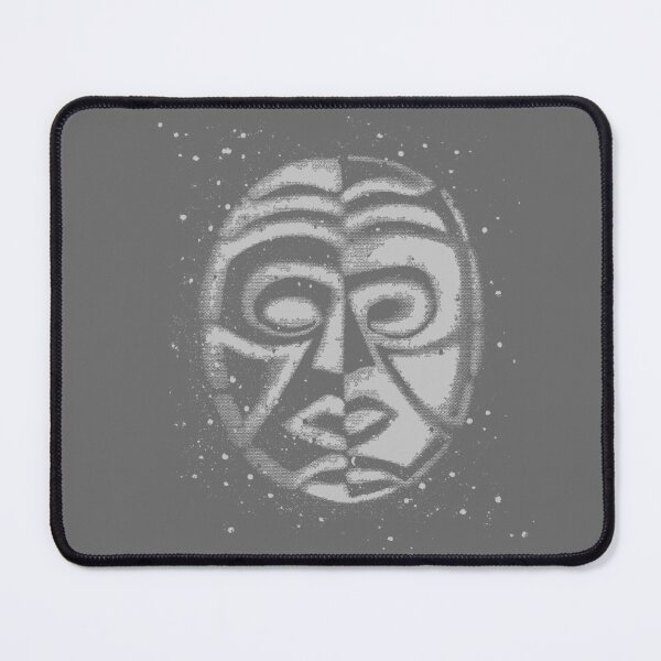 Item preview, Tribal ying yang face in grey designed and sold by Anomalypark.