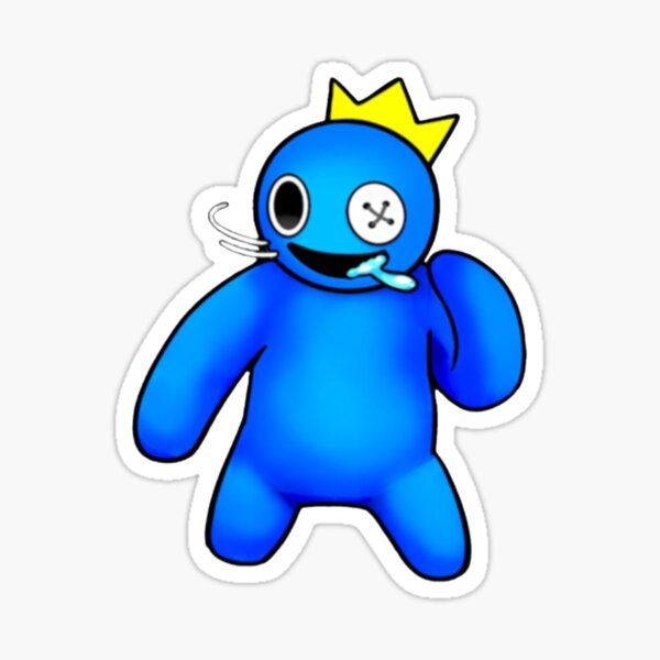 Rainbow Friends Blue Crown Drool Roblox Game Fun Adventure Decal Sticker 🌈