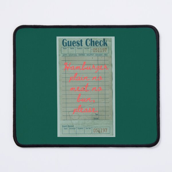 Item preview, Guest Check Hamburger Plain No Meat No Bun, Please   designed and sold by ChristinesCrear.