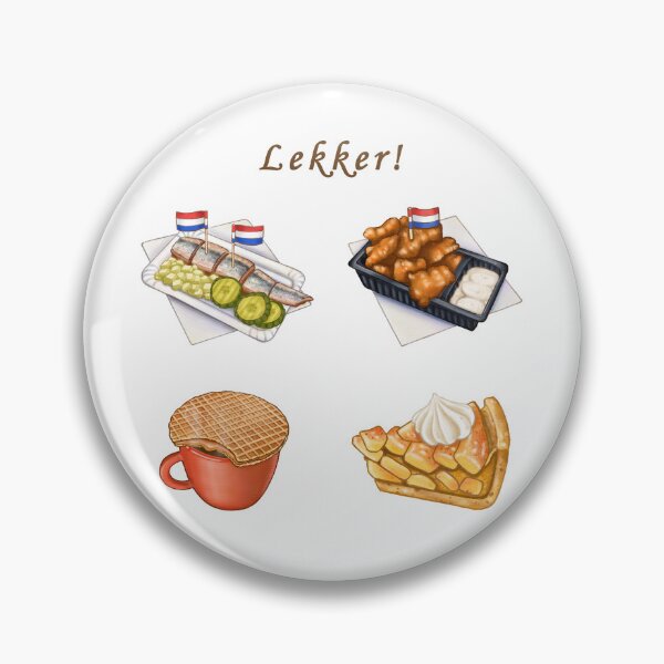 Item preview, Dutch Food 荷蘭美食插畫 - Haring (Herring), Stroopwafel, Kibbeling, Appeltaart designed and sold by Rose Chiu.
