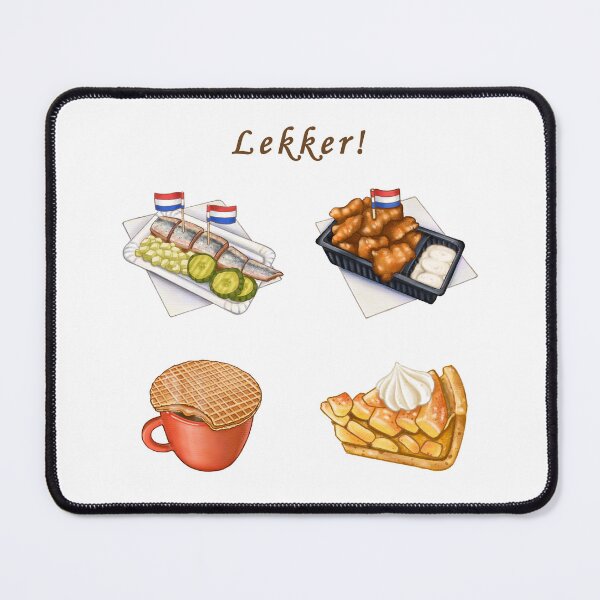 Item preview, Dutch Food 荷蘭美食插畫 - Haring (Herring), Stroopwafel, Kibbeling, Appeltaart designed and sold by Rose Chiu.