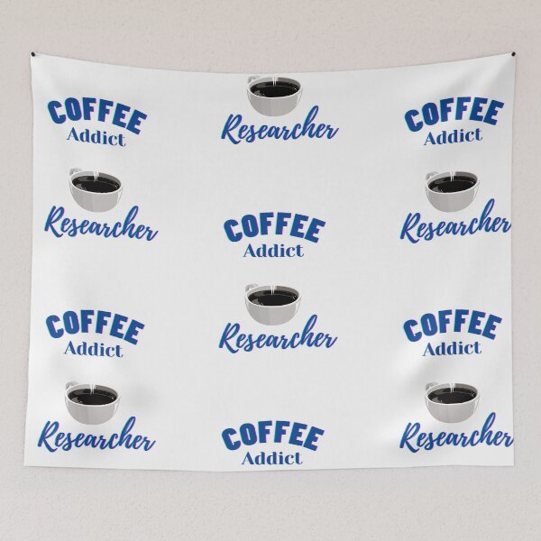 Item preview, Coffee addict Researcher -  Research scholar phd themed gifts (in Blue) designed and sold by RebelliousRosee.